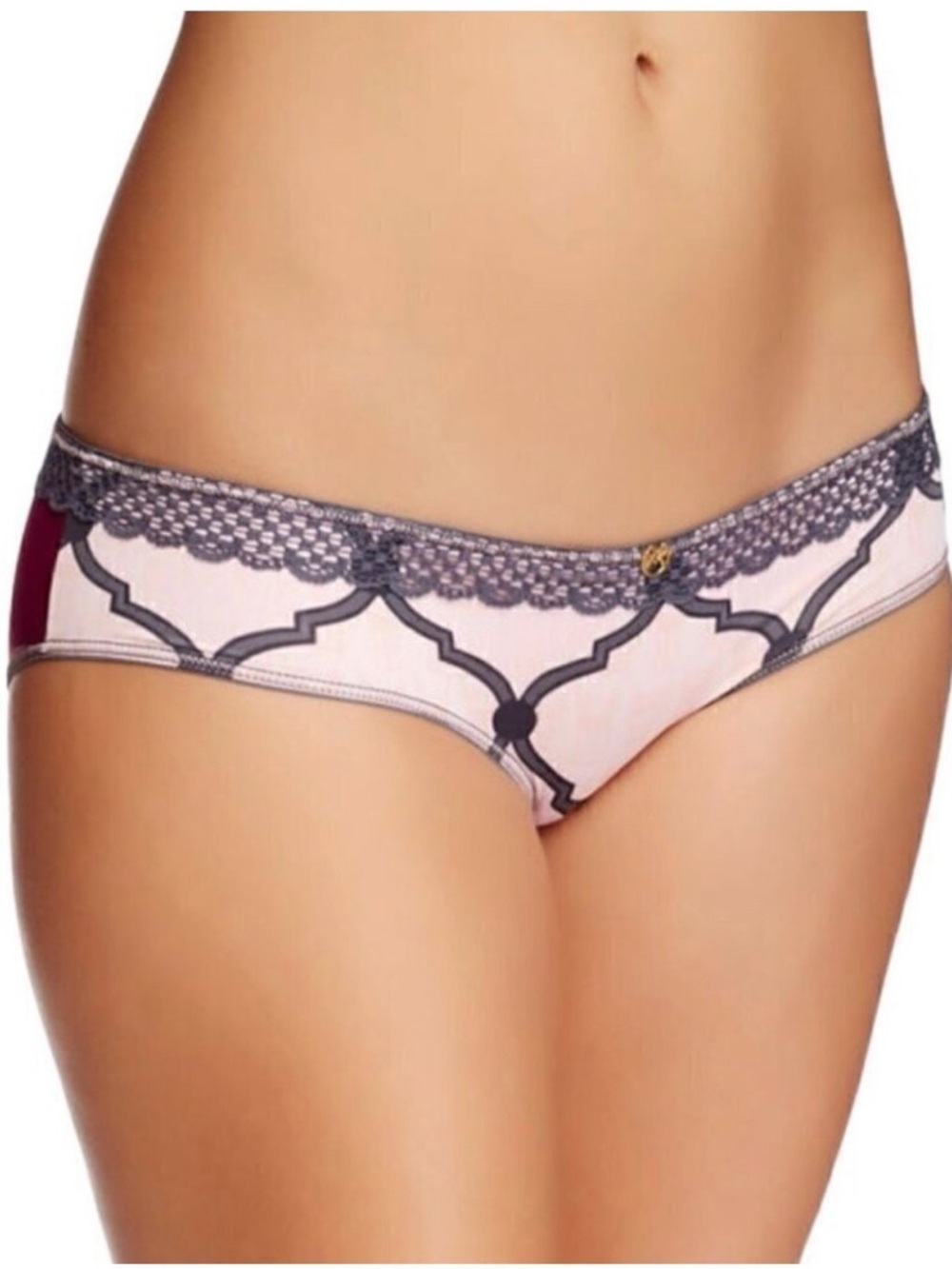 NWT Maaji Intimates Lace Trim Hipster Panties Sz M Burgundy Pink Lingerie